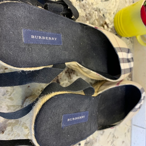 Burberry Nova Check Canvas Wedge Espadrilles - Picture 4 of 8